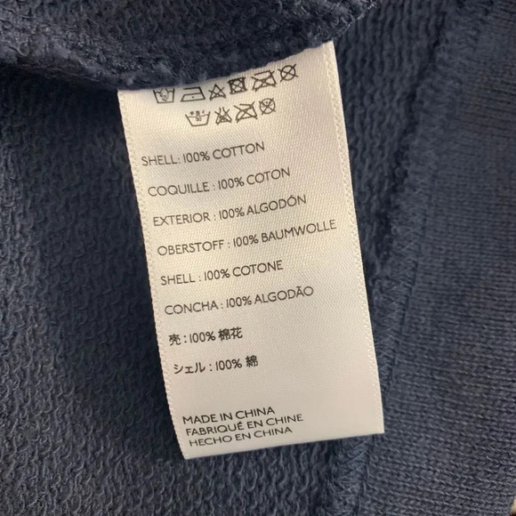 Anthropologie Deletta Murray Coat Sweatshirt Bomber Cotton Navy Blue Size Small - Picture 10 of 10